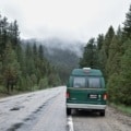van on side of road foggy
