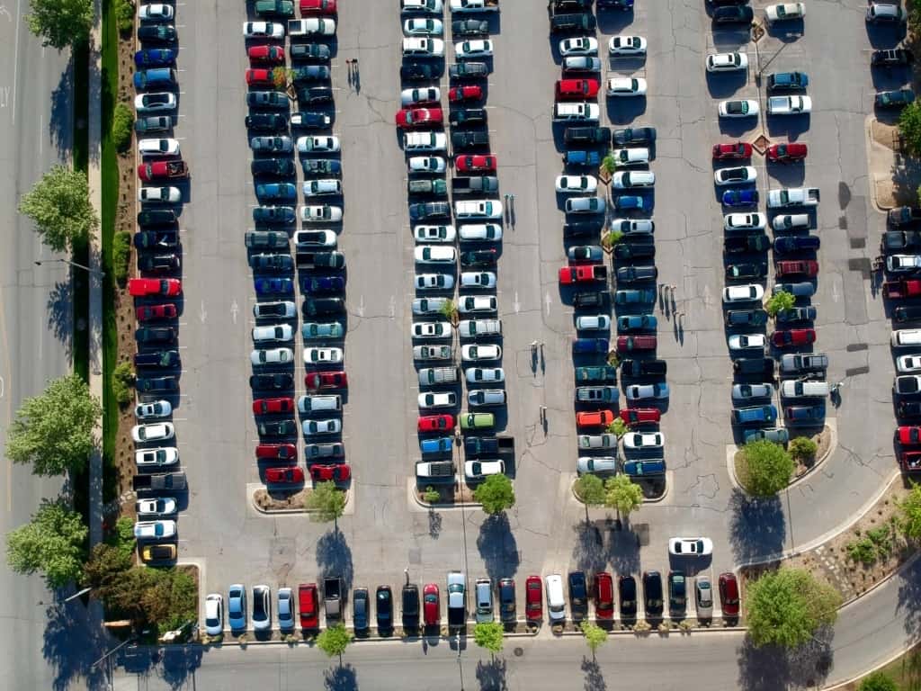 full parking lot