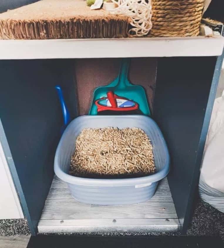 vanlife-with-cat-litter-box-setup