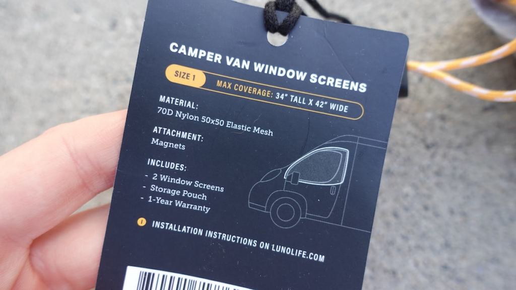 luno camper van window screens warranty