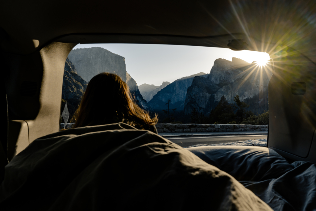 yosemite-sunrise-from-back-of-minivan-camper